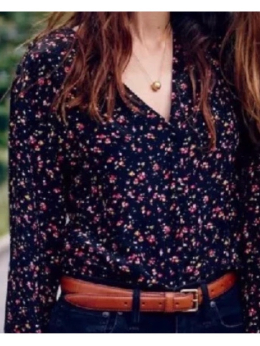 Madewell sezane Elly top floral silk